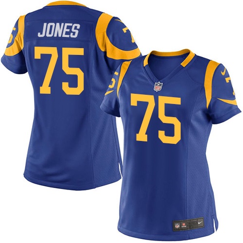 Women's Limited Deacon Jones Nike Jersey Royal Blue Alternate - #75 NFL Los Angeles Rams